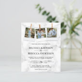 Foto aus weißem Marmor Einladung zur Hochzeit (Stehend Vorderseite)