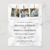 Foto aus weißem Marmor Einladung zur Hochzeit (Vorderseite)