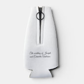 Foto aus weißer Gastgeschenk Hochzeit Cooler Flaschenkühler (Rückseite)
