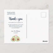 Foto Avocado Baby Dusche Party Vielen Dank Postkarte (Rückseite)