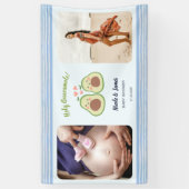 Foto Avocado Gender Neutral Twins Baby Dusche Banner (Vertikal)