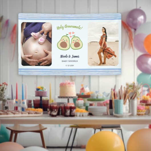 Foto Avocado Gender Neutral Twins Baby Dusche Banner