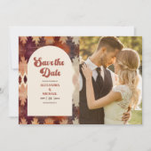 Foto Aztec Tribal Brown Ethnic Western Wedding Save The Date (Vorderseite)