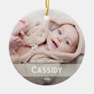 Foto Baby 1. Weihnachten Keramik Ornament