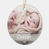 Foto Baby 1. Weihnachten Keramik Ornament (Links)