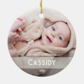 Foto Baby 1. Weihnachten Keramik Ornament (Hinten)