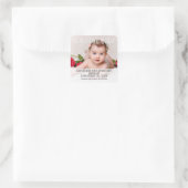 Foto Baby Ankündigung DIY Save the Date Quadratischer Aufkleber (Tasche)