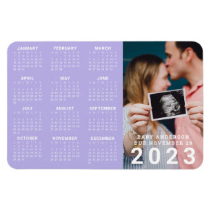 Foto-Baby-Ankündigung Fällig im 2023-Kalender Magnet