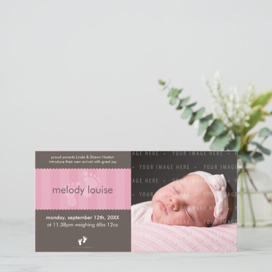 FOTO BABY ANKÜNDIGUNG: Happy Fees 1L Ankündigung (Stehend Vorderseite)