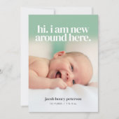 Foto Baby Ankündigung oder Geburtserklärung (Vorderseite)