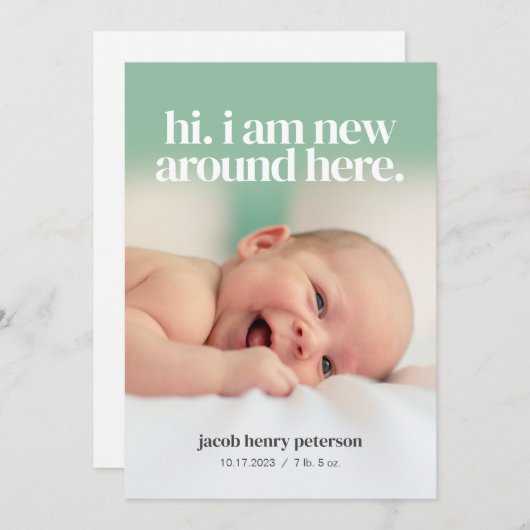 Foto Baby Ankündigung oder Geburtserklärung (Vorne/Hinten)