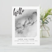 FOTO BABY ANNOCEMENT niedliches modernes Hallo-Skr Ankündigung (Stehend Vorderseite)