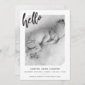 FOTO BABY ANNOCEMENT niedliches modernes Hallo-Skr Ankündigung (Vorne/Hinten)