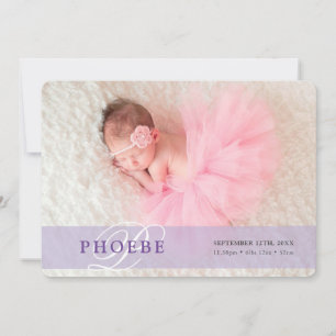 FOTO BABY ANNOUNCEMENT Erstüberlagerung lila Ankündigung
