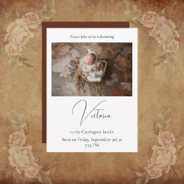 Foto Baby Birth Announcement Card Ankündigung