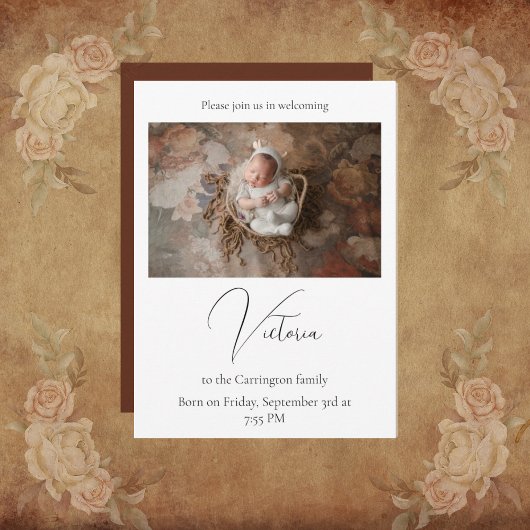 Foto Baby Birth Announcement Card Ankündigung
