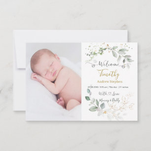 Foto Baby Birth Stats Ankündigung