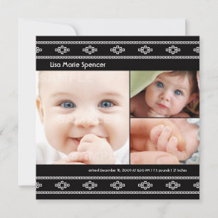 Foto Baby Black Bandhini Geburtserklärung Ankündigung