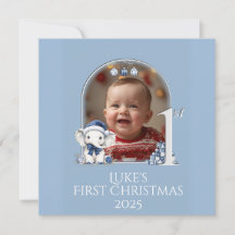**Foto Baby Boy 1. Weihnachtsferienkarte