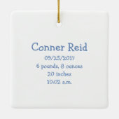 Foto Baby Boy Blue Baby's First Christmas Keramikornament (Rückseite)