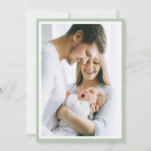 Foto Baby Boy Green Geburtshinweis Monogram Ankündigung (Rückseite)