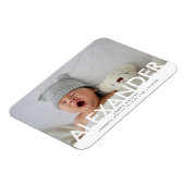 Foto Baby Boy Name Geburtsankündigung Magnet (Linke Seite)