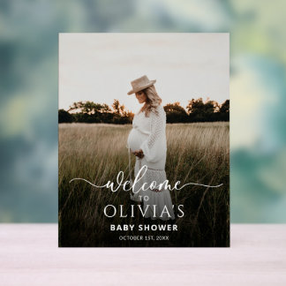 Foto Baby Dusche Begrüßungsunterschrift, moderne Acrylschild