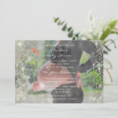 Foto Baby Dusche Geburtstag Rose Gold Confetti Einladung (Stehend Vorderseite)