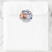 Foto Baby Erstgeburt Save the Date Moderne Runder Aufkleber (Tasche)
