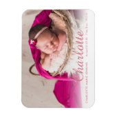 Foto Baby Girl Geburtshinweis Magnet (Vertikal)