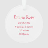 Foto Baby Girl Pink Babys Erste Weihnachten Ornament (Rückseite)