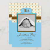 Foto-Baby-Jungen-Geburts-Mitteilung Einladung (Vorne/Hinten)