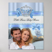 Foto Baby Shower Boy Blue Little Prince Crown hinz Poster (Vorne)