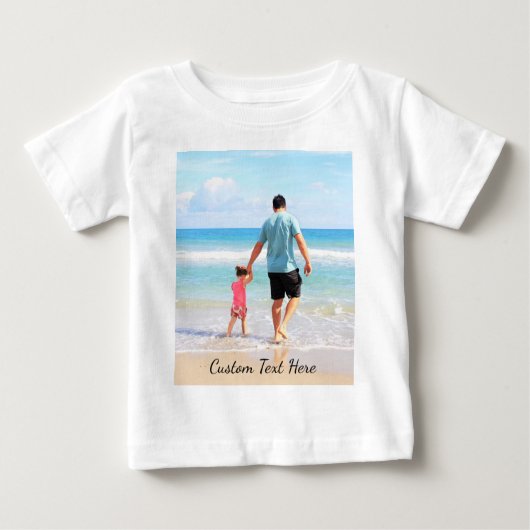 Foto Baby T - Shirt Geschenk mit Text anpassen (Vorderseite)