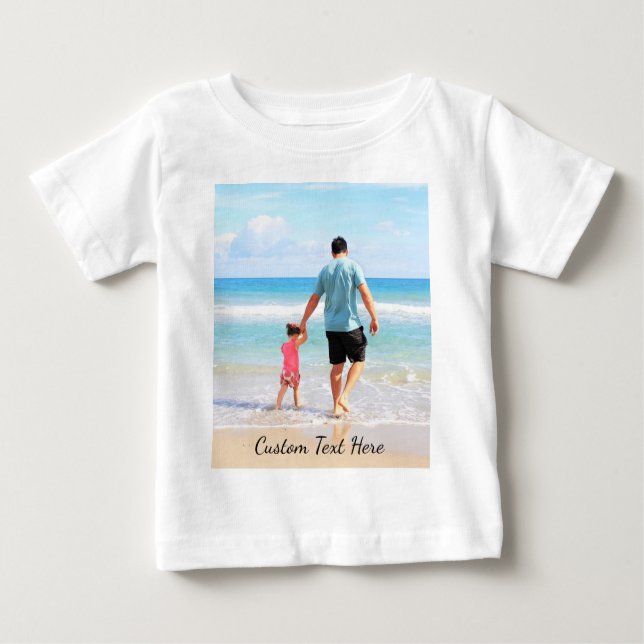 Foto Baby T - Shirt Geschenk mit Text anpassen (Vorderseite)