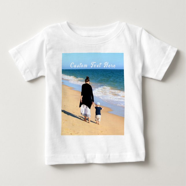 Foto Baby T - Shirt Geschenk mit Text anpassen (Vorderseite)
