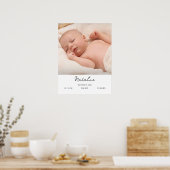 Foto Babyname und Geburtsdetails Poster (Küche)