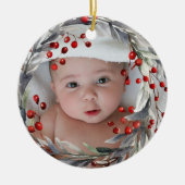 Foto Baby's First Christmas Keramik Ornament (Vorne)