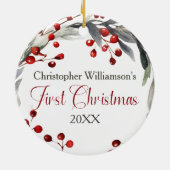 Foto Baby's First Christmas Keramik Ornament (Hinten)