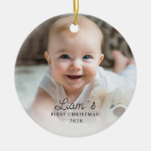 Foto Baby's First Christmas - Niedlicher Snowfox Keramik Ornament (Vorne)