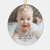 Foto Baby's First Christmas - Niedlicher Snowfox Keramik Ornament (Links)