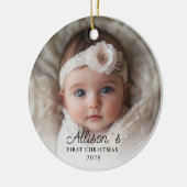 Foto Baby's First Christmas - Pink Truck Keramik Ornament (Links)