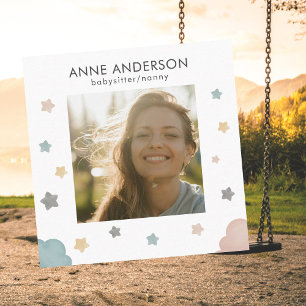 Foto Babysitter Kinderbetreuung Nanny Tagesbetreuu Quadratische Visitenkarte