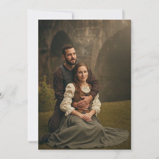 Foto Back Basil Green und Cream Floral Save The Date (Rückseite)