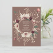 Foto Back Mocha und Cream Floral Save The Date (Stehend Vorderseite)