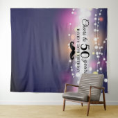 Foto-Backdrop String Lights Navy Wandteppich (Beispiel (Horizontal))