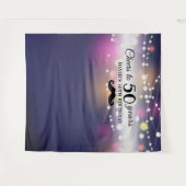 Foto-Backdrop String Lights Navy Wandteppich (Vorderseite (Horizontal))