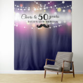 Foto-Backdrop String Lights Navy Wandteppich (Beispiel)