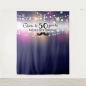 Foto-Backdrop String Lights Navy Wandteppich (Vorderseite)