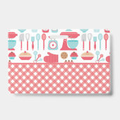 Foto Bäckerei Backutensien Muster Red Gingham Ausweis (Rückseite)